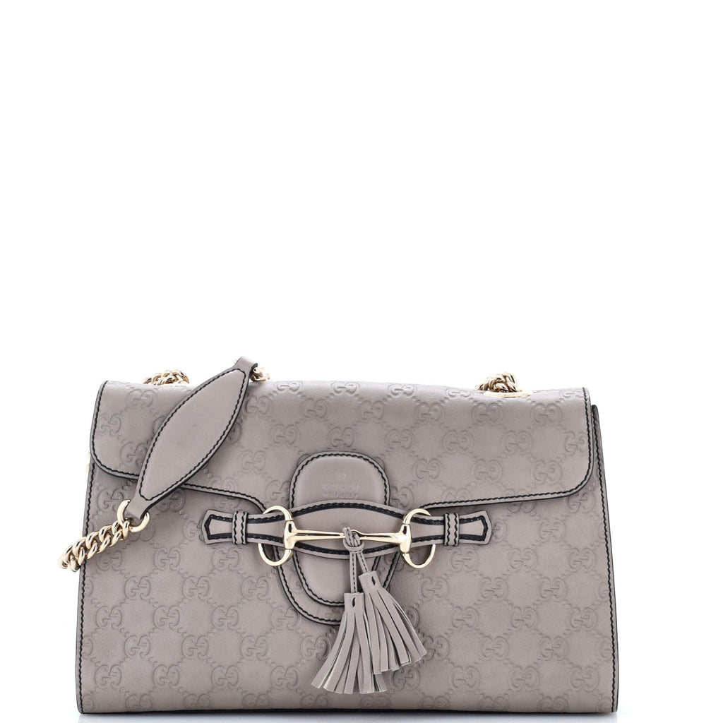 Emily Chain Flap Bag Guccissima Leather Medium