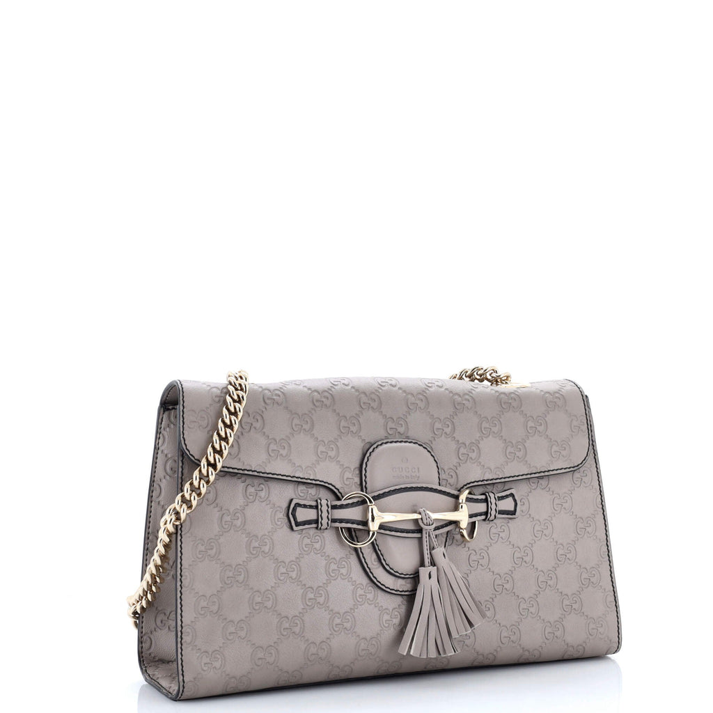Emily Chain Flap Bag Guccissima Leather Medium
