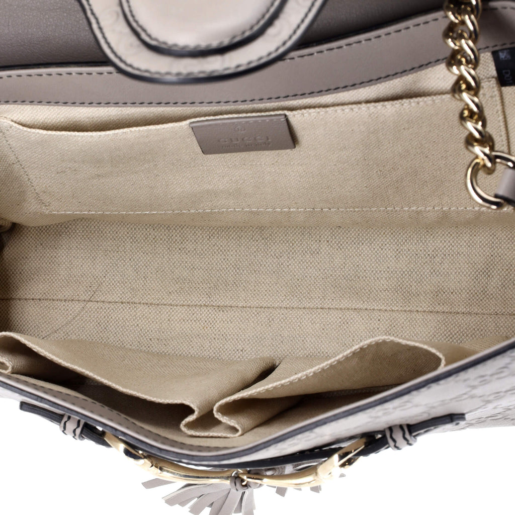 Emily Chain Flap Bag Guccissima Leather Medium