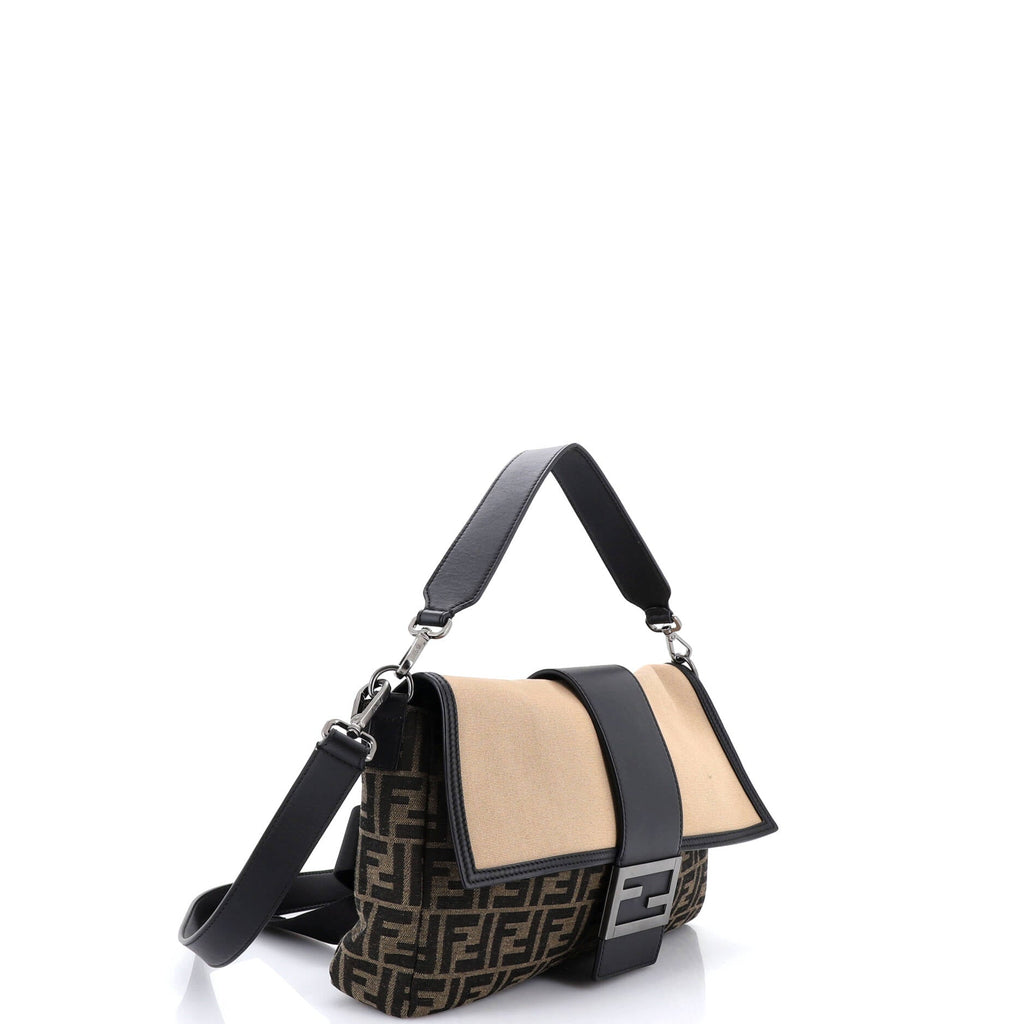 Baguette Convertible Belt Bag Zucca Canvas with Canvas and Leather Large