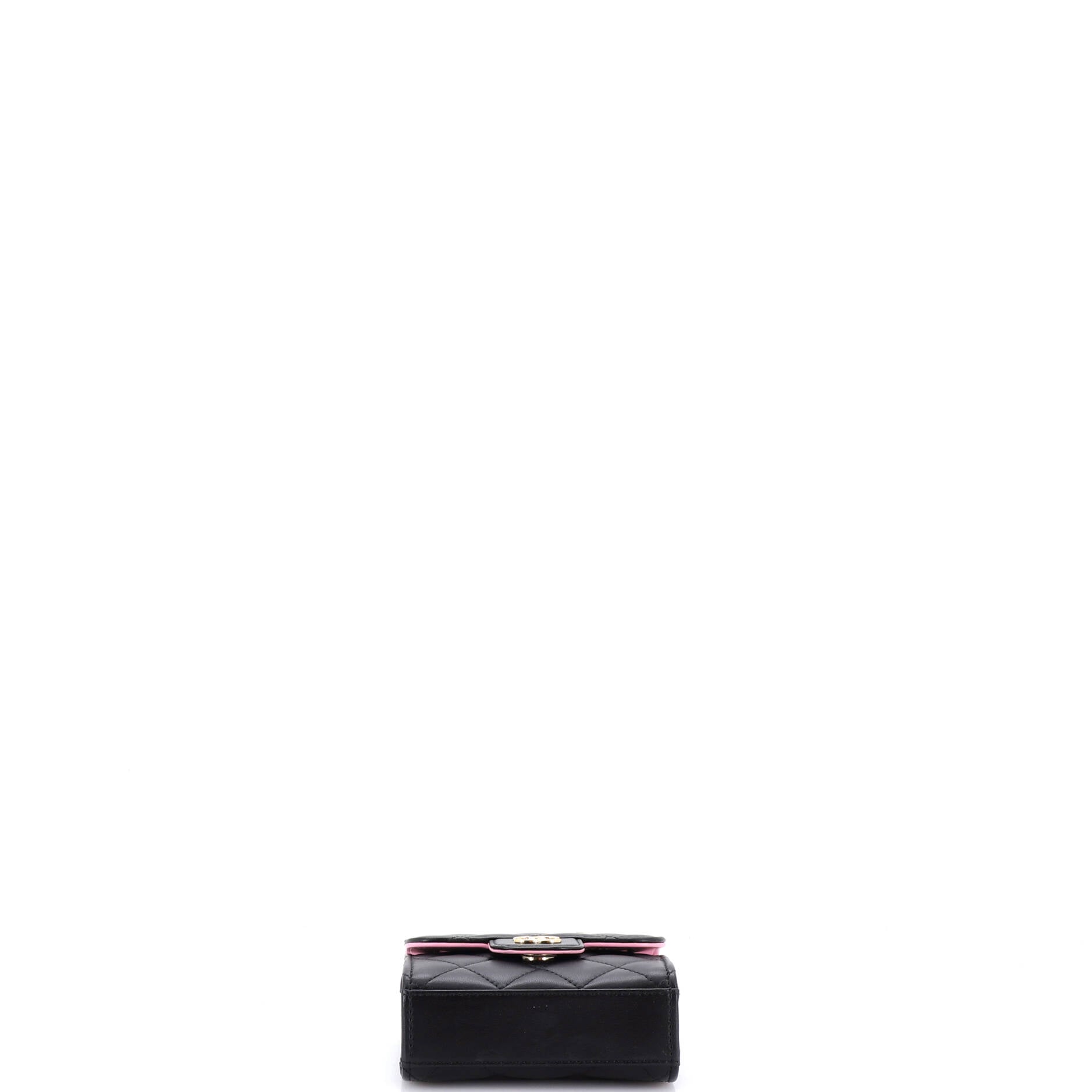 Square Classic Flap Top Handle Clutch with Chain Quilted Lambskin