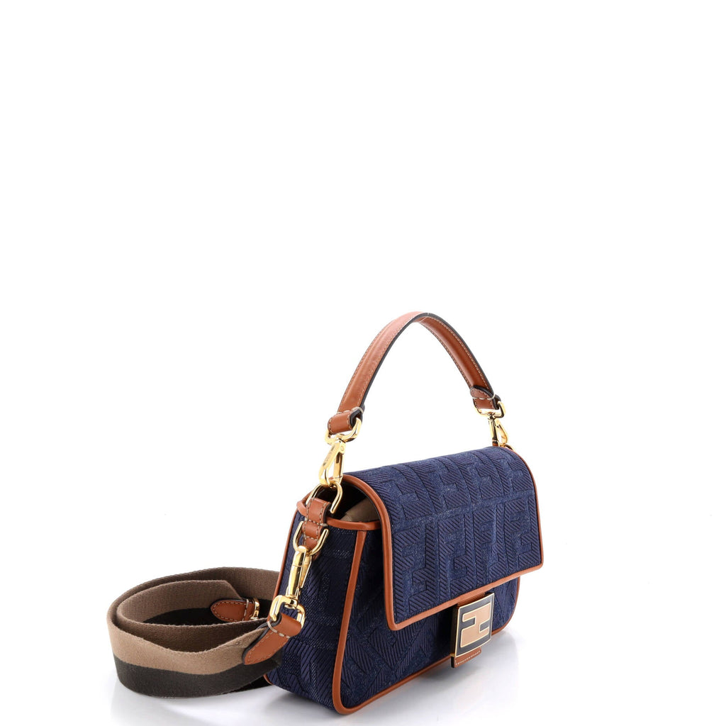 Baguette NM Bag Zucca Embroidered Denim Medium