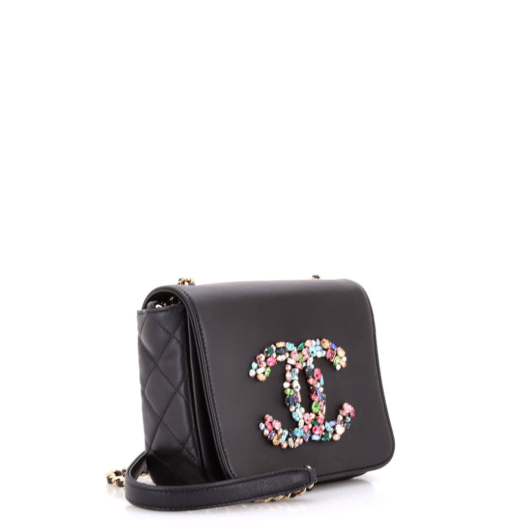 Giant Crystal CC Flap Bag Lambskin Mini