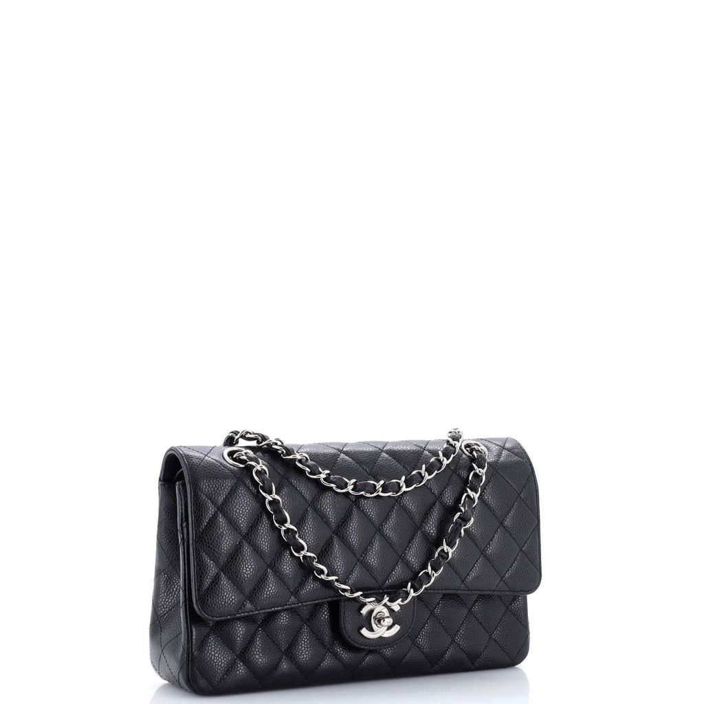 Vintage Classic Double Flap Bag Quilted Caviar Medium