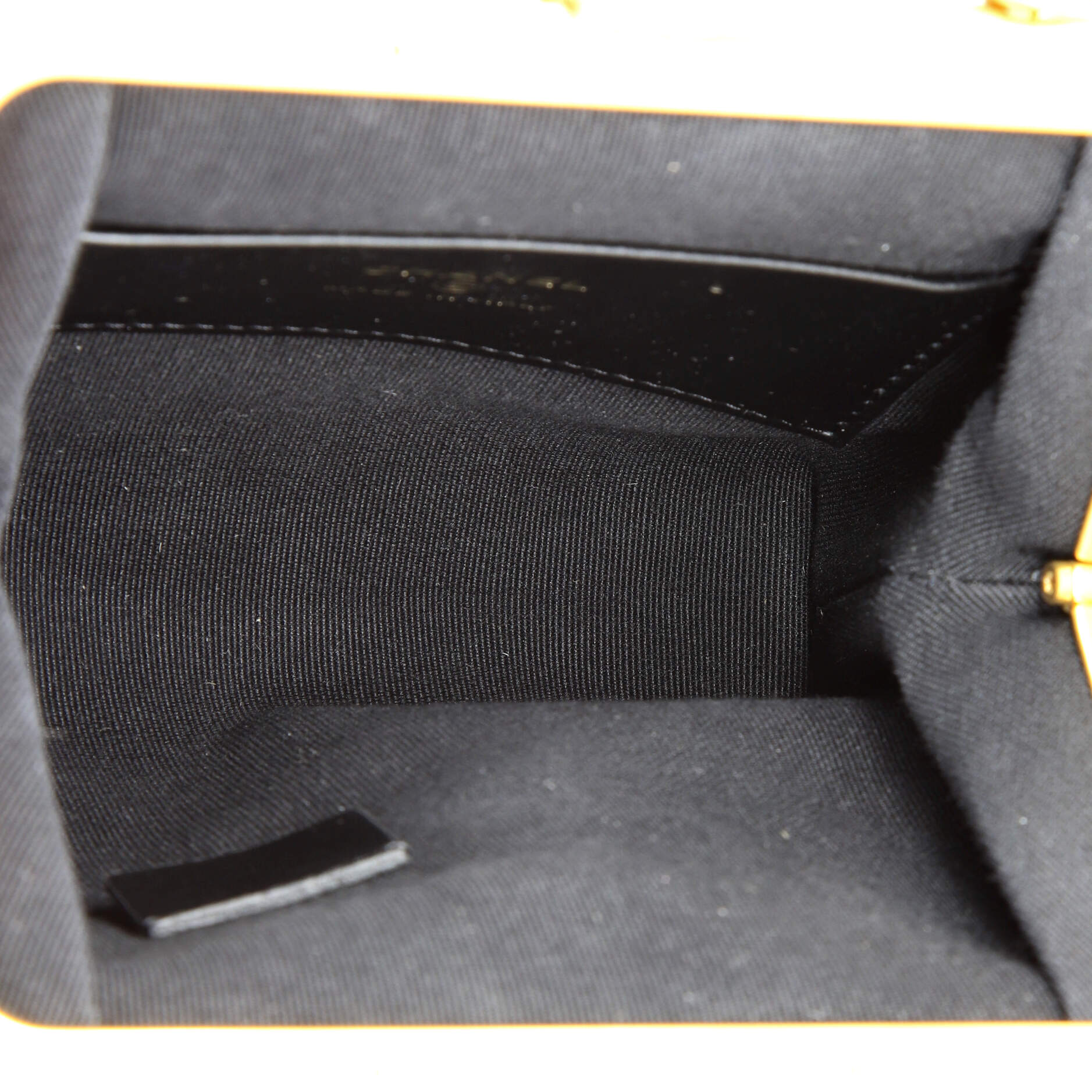 Bow Frame Clutch With Chain Quilted Patent with Lambskin Mini