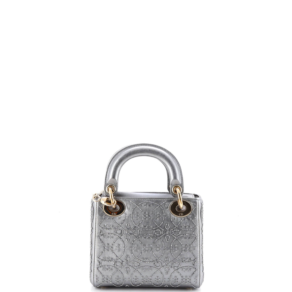 Lady Dior Chain Bag Beaded Leather Mini