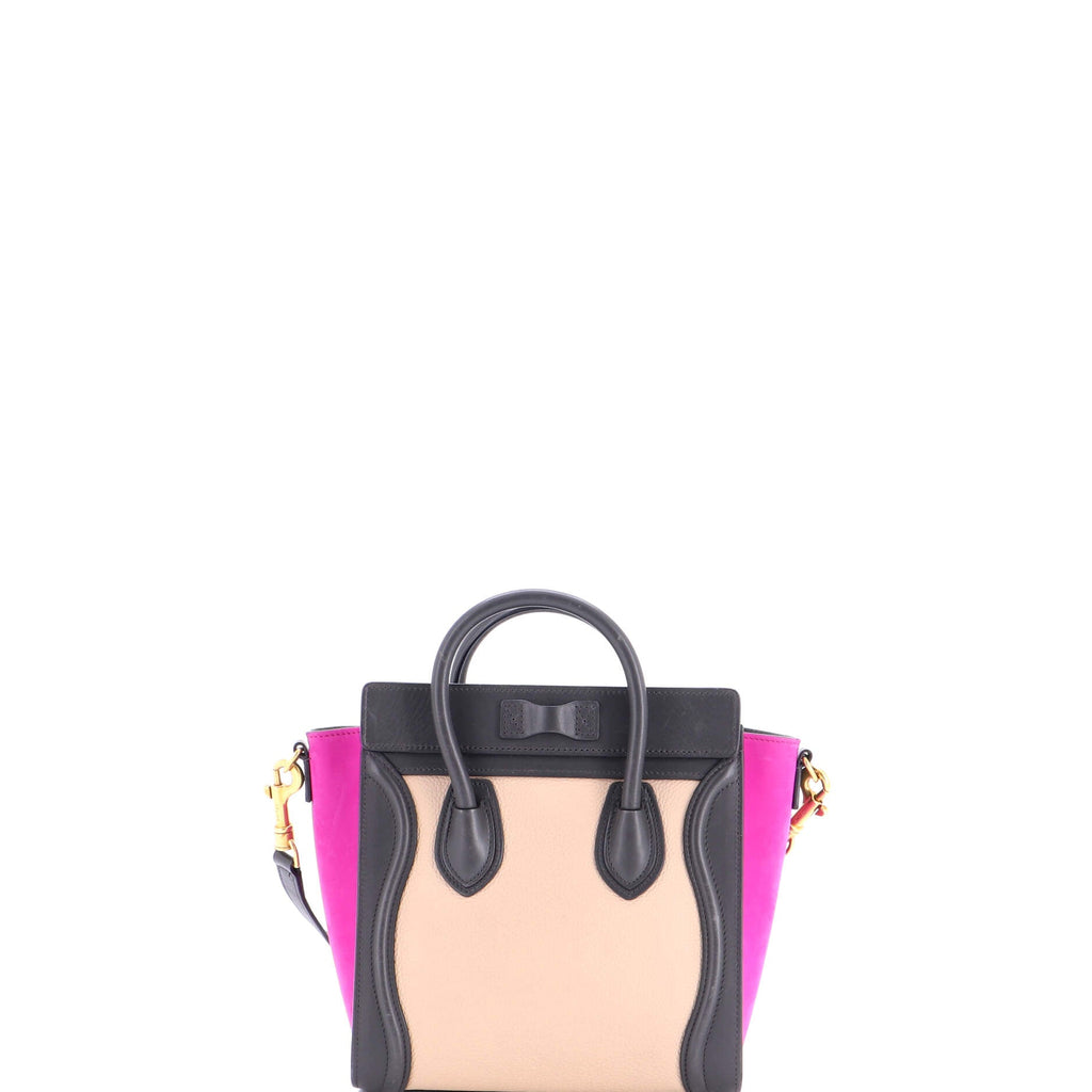 Tricolor Luggage Bag Leather Nano
