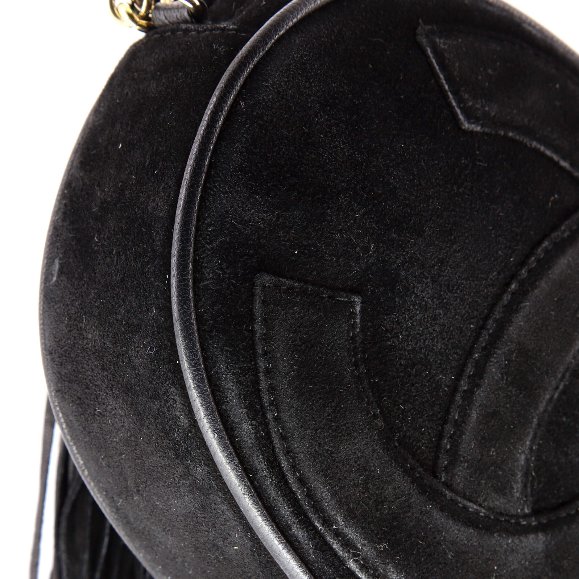 Vintage Oval CC Tassel Crossbody Bag Suede Mini