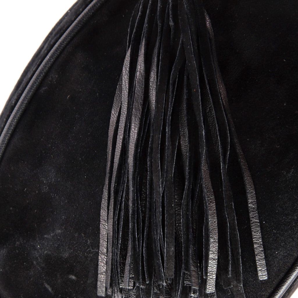 Vintage Oval CC Tassel Crossbody Bag Suede Mini