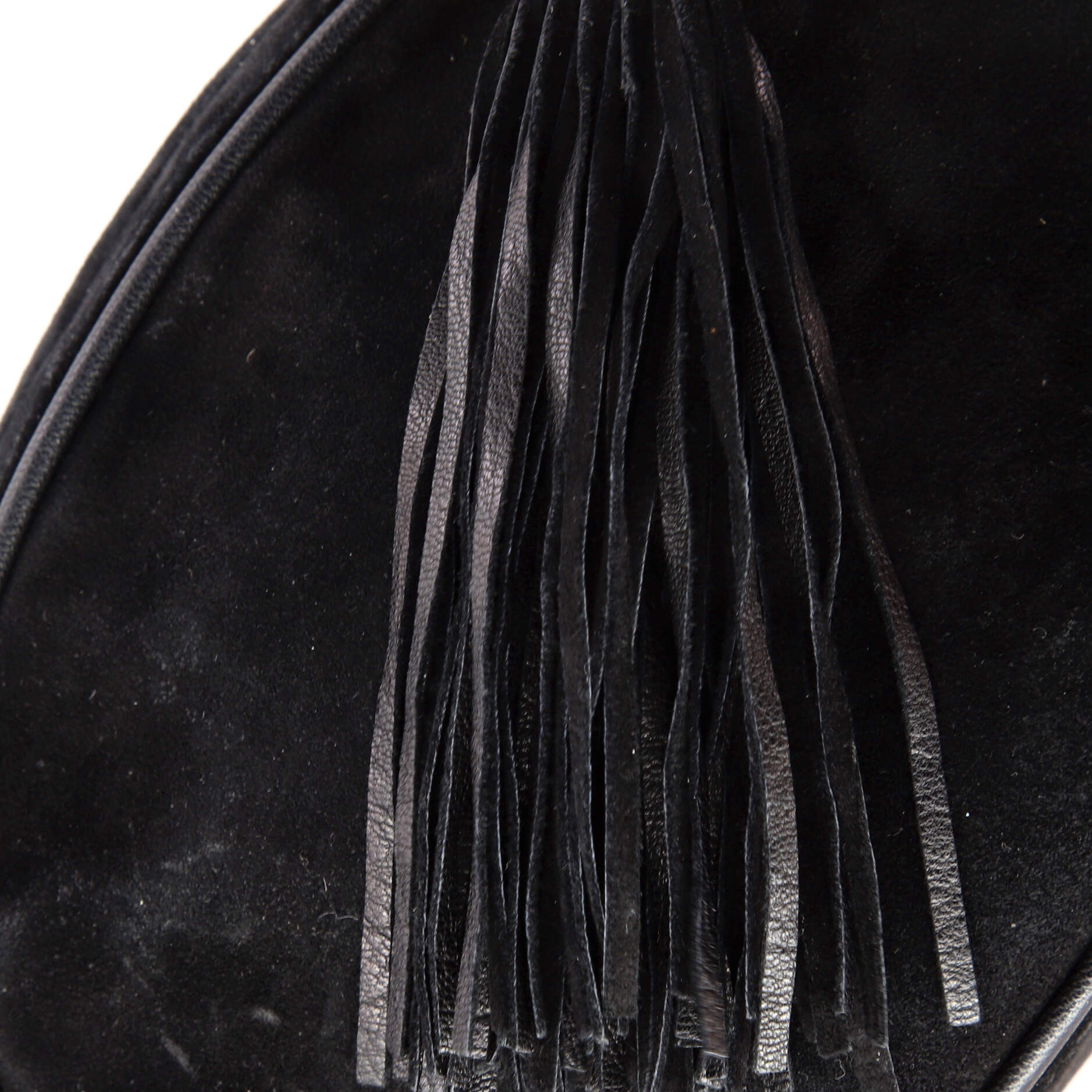 Vintage Oval CC Tassel Crossbody Bag Suede Mini