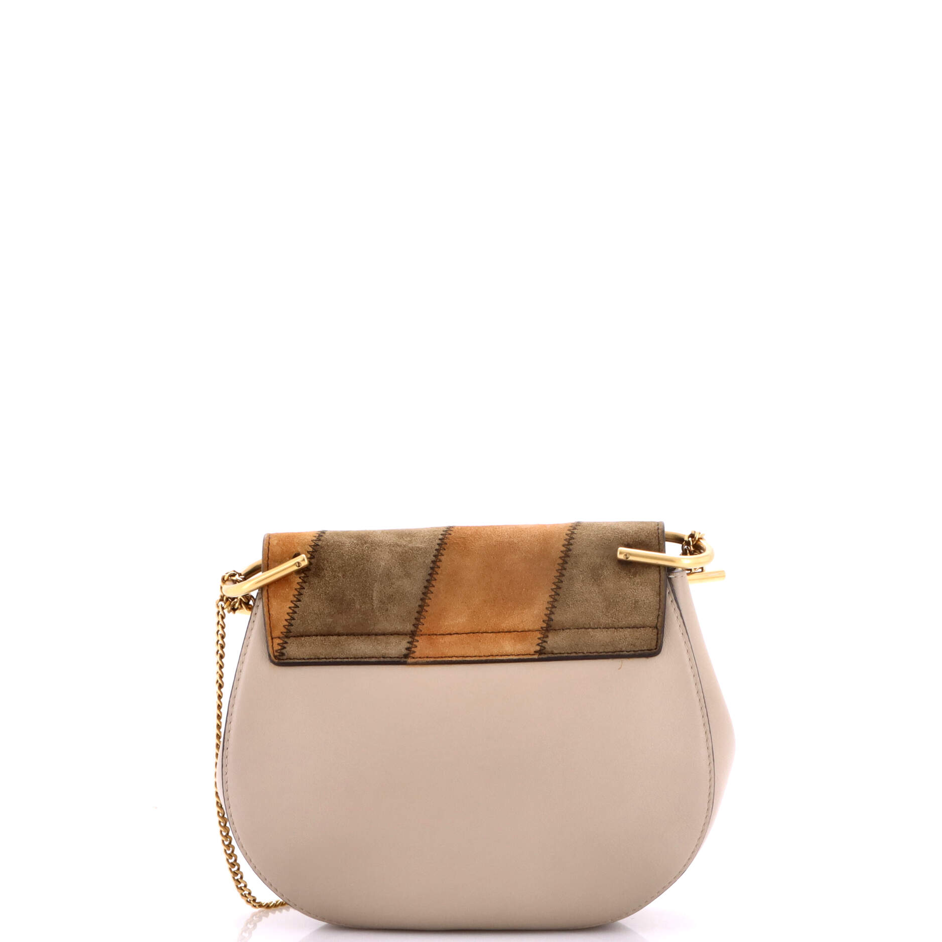 Drew Patchwork Crossbody Bag Studded Leather and Suede Small