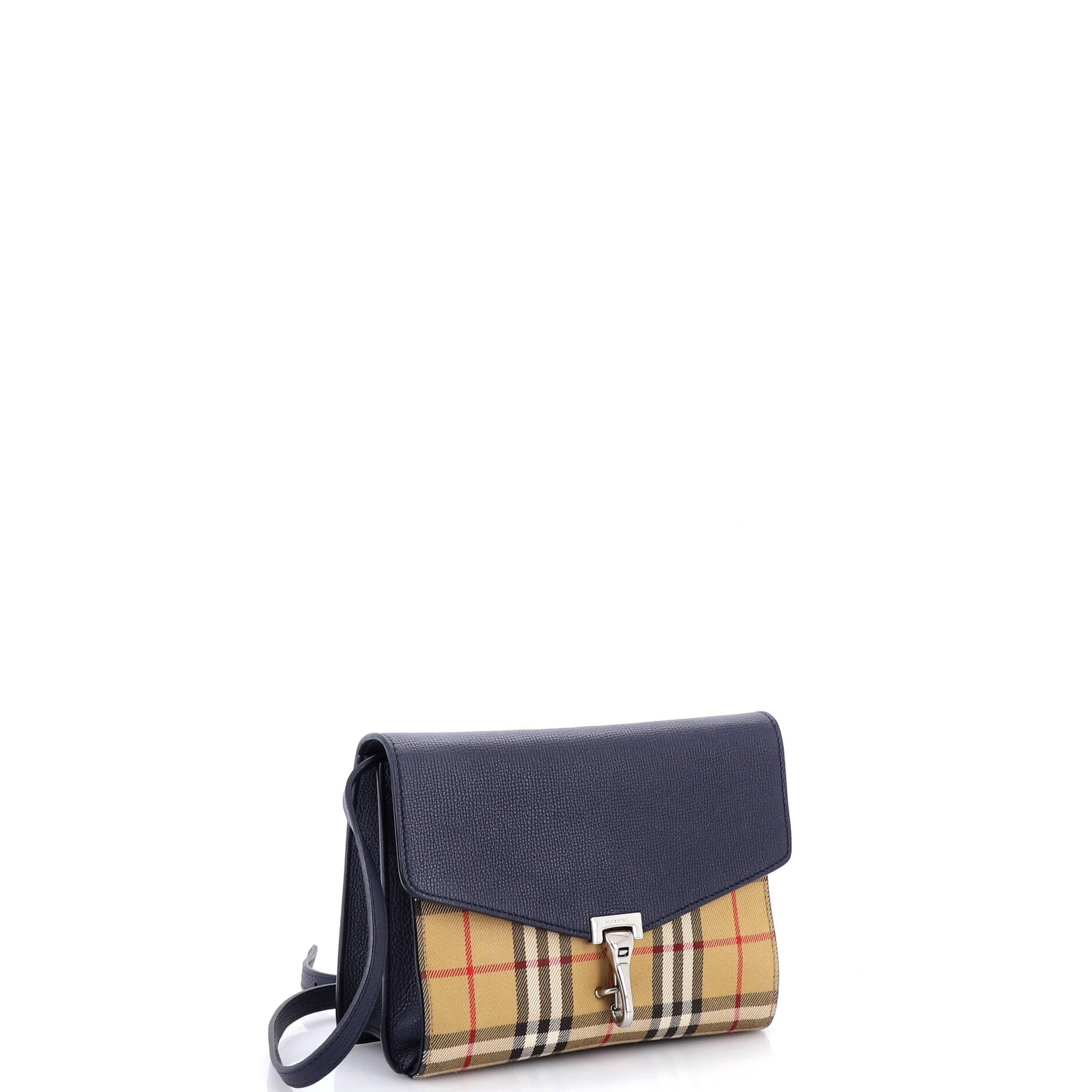 Macken Crossbody Bag Leather and Vintage Check Canvas Small