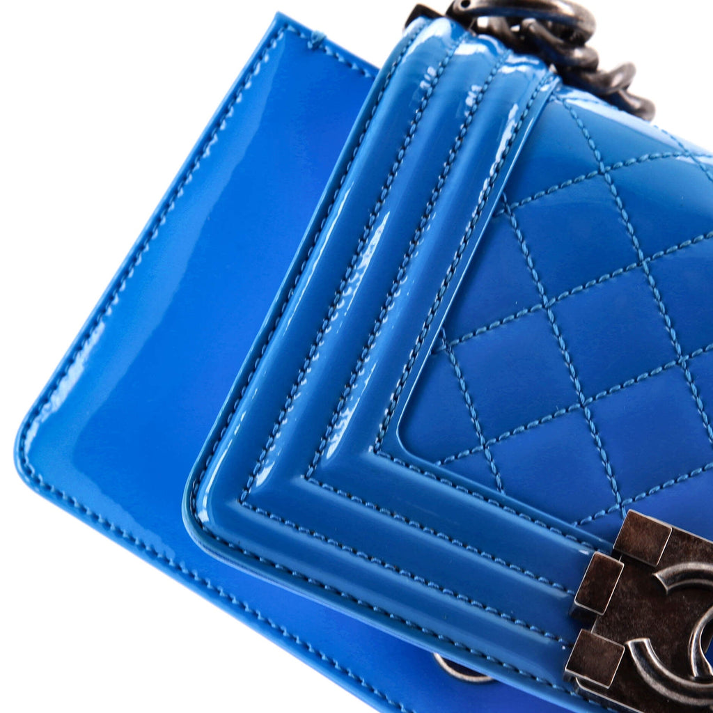 Boy Flap Bag Quilted Patent Small