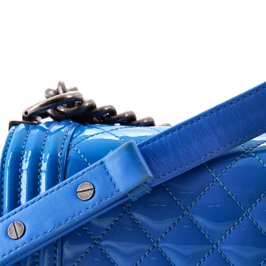 Boy Flap Bag Quilted Patent Small