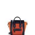 Tricolor Luggage Bag Leather Nano