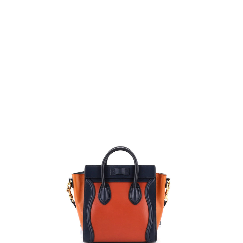 Tricolor Luggage Bag Leather Nano