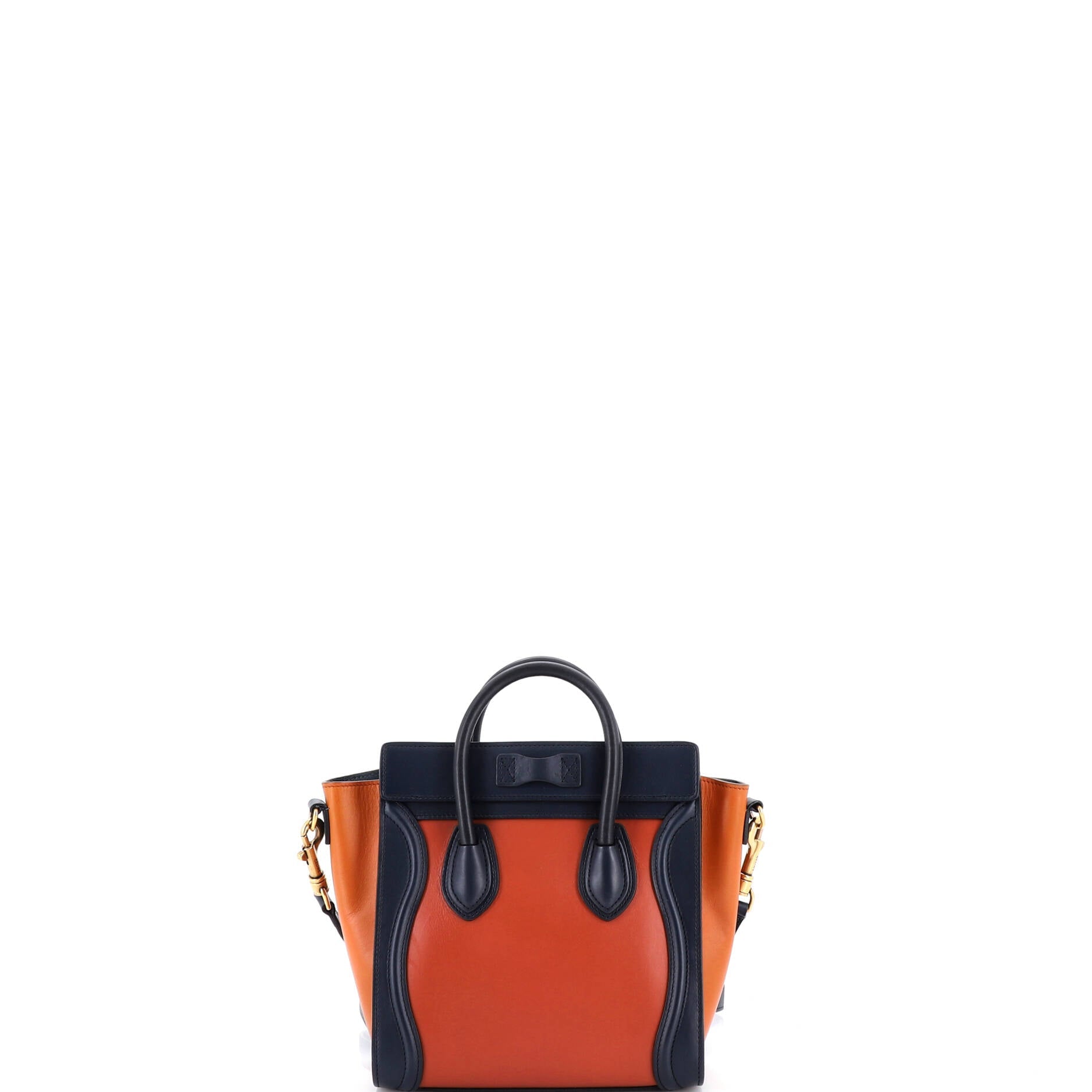 Tricolor Luggage Bag Leather Nano