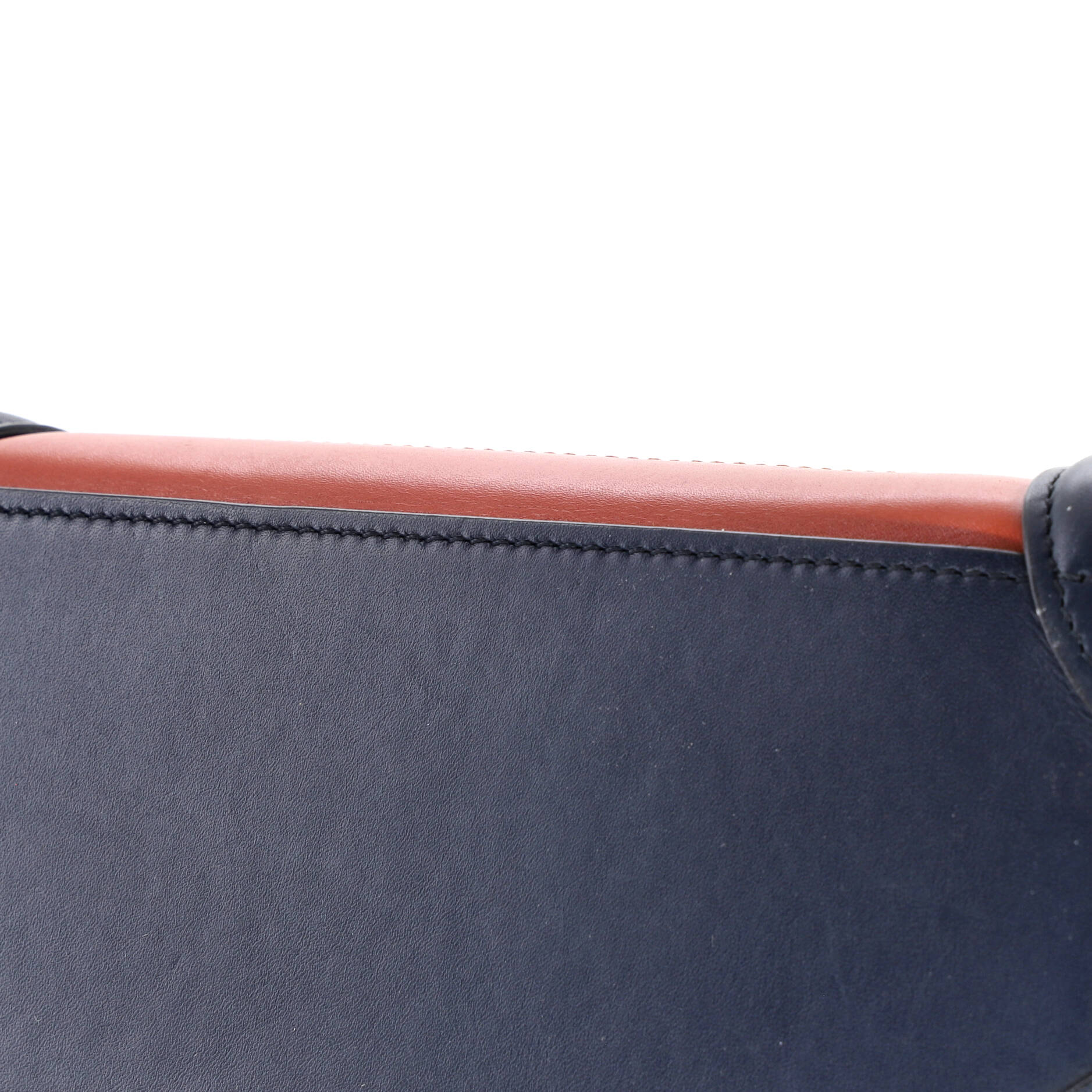 Tricolor Luggage Bag Leather Nano