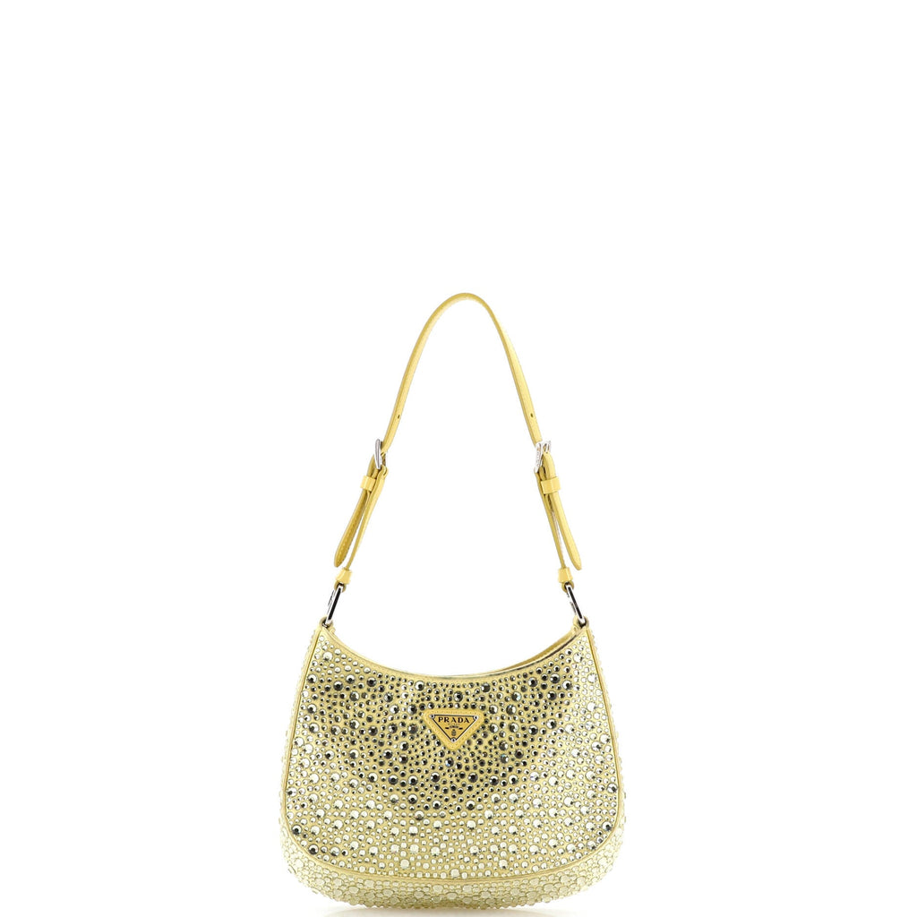 Cleo Shoulder Bag Crystal Embellished Satin Small