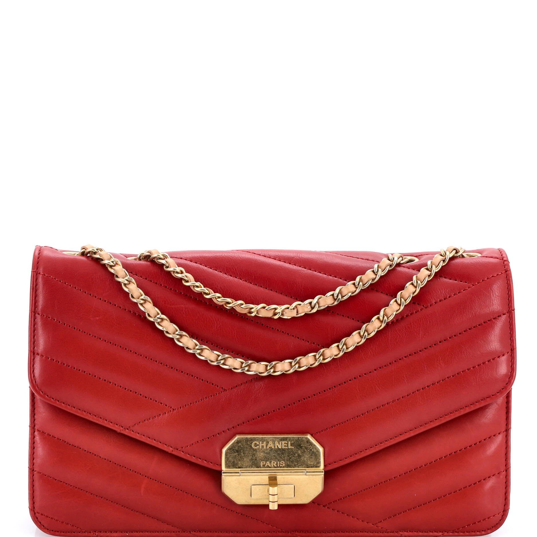 Gabrielle Flap Bag Chevron Leather Medium