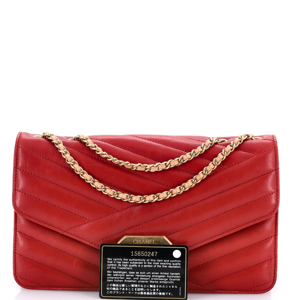 Gabrielle Flap Bag Chevron Leather Medium