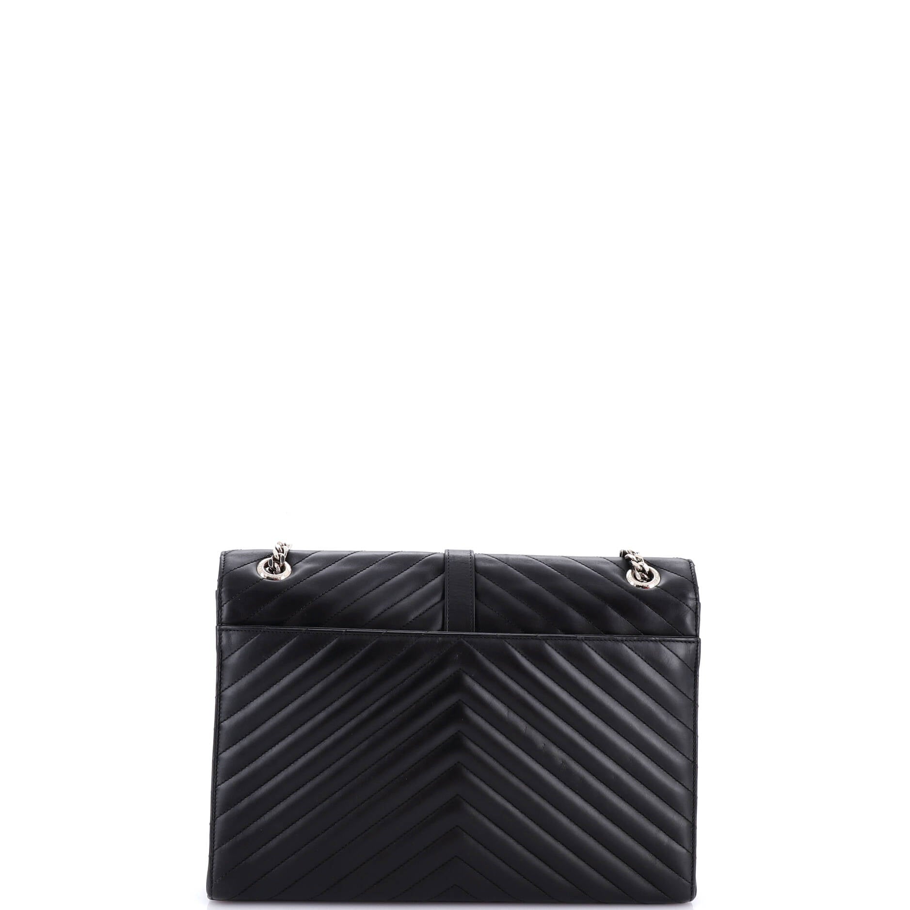 Classic Monogram Envelope Satchel Matelasse Chevron Leather Large