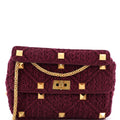 Roman Stud Flap Bag Knitted Cashmere Large