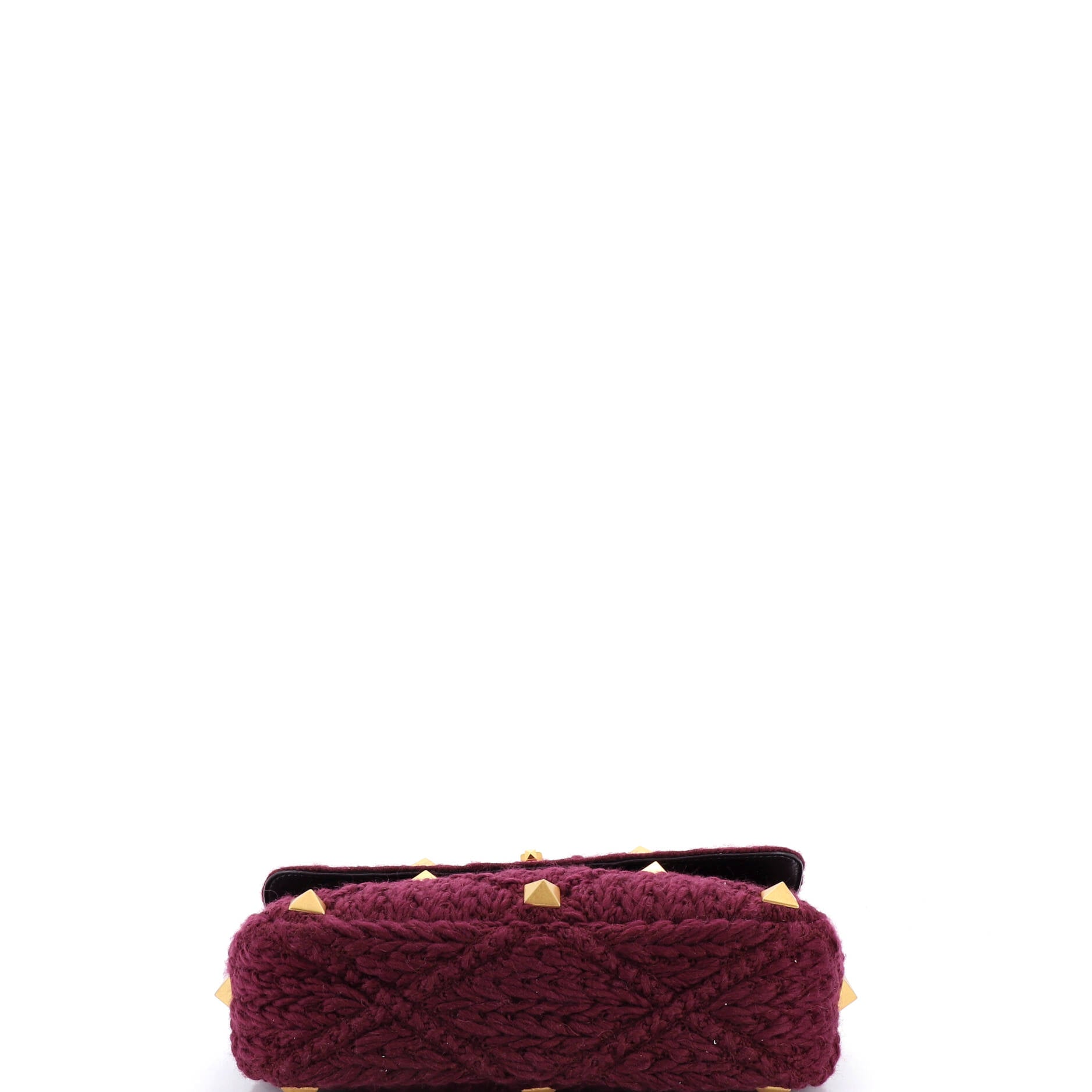 Roman Stud Flap Bag Knitted Cashmere Large