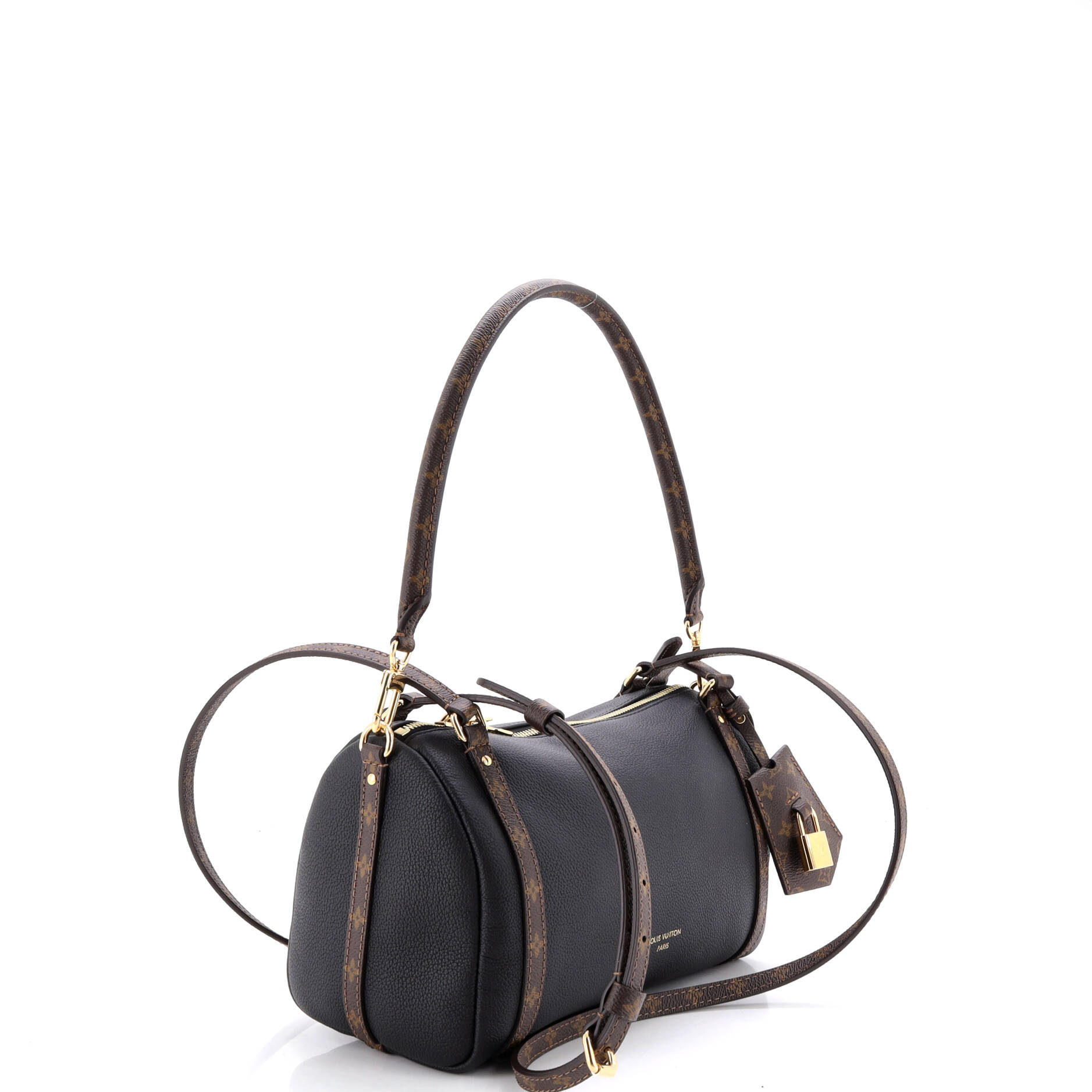 Express Handbag Leather with Monogram Canvas PM