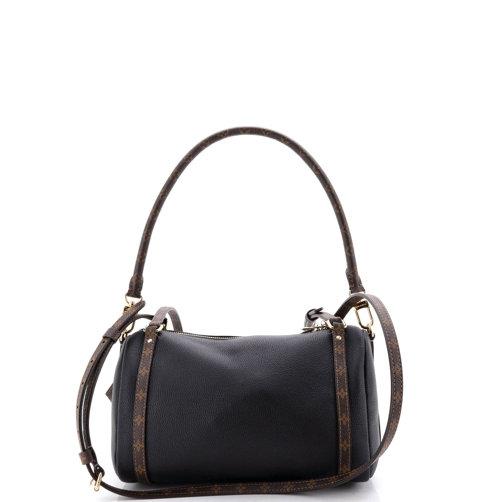 Express Handbag Leather with Monogram Canvas PM