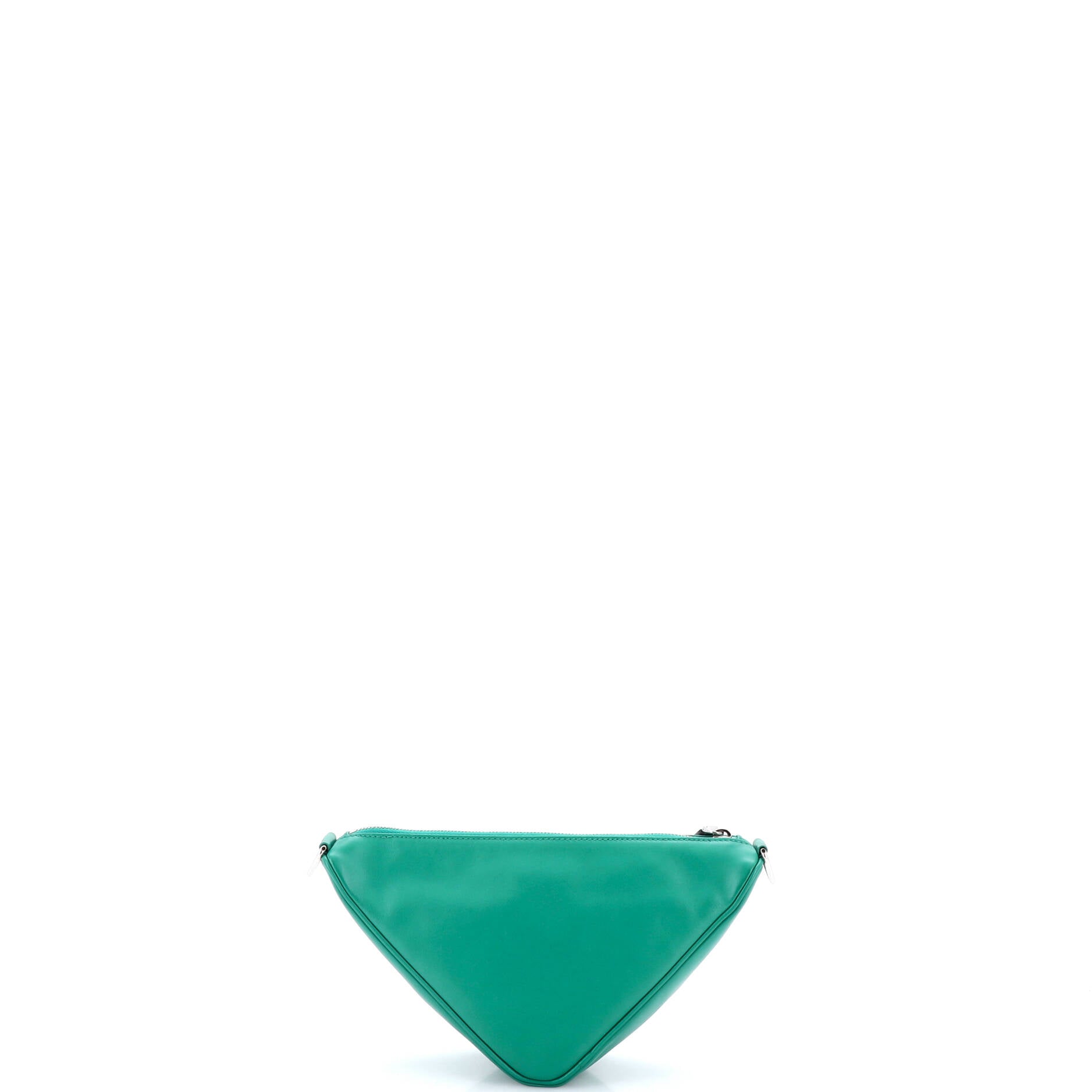 Triangle Logo Zip Crossbody Bag Soft Leather Small