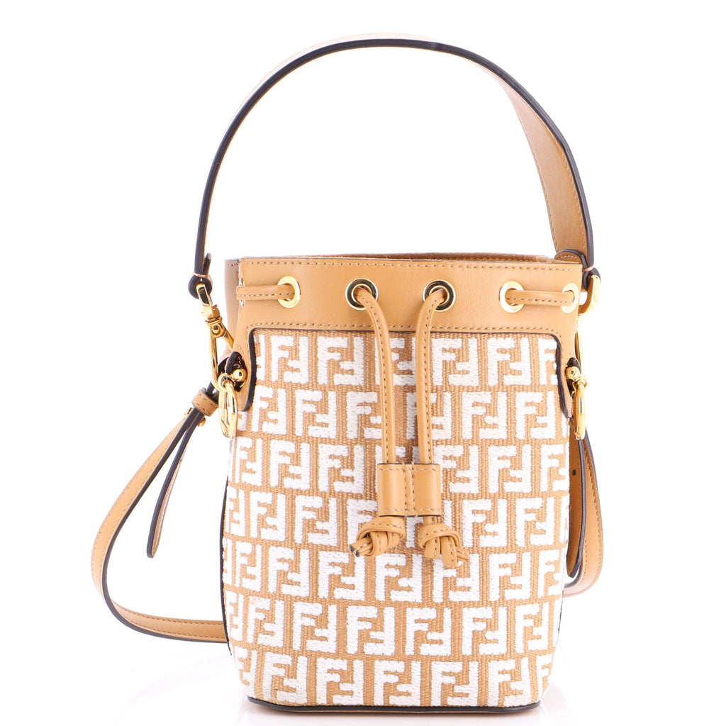 Mon Tresor Bucket Bag Zucca Raffia Mini