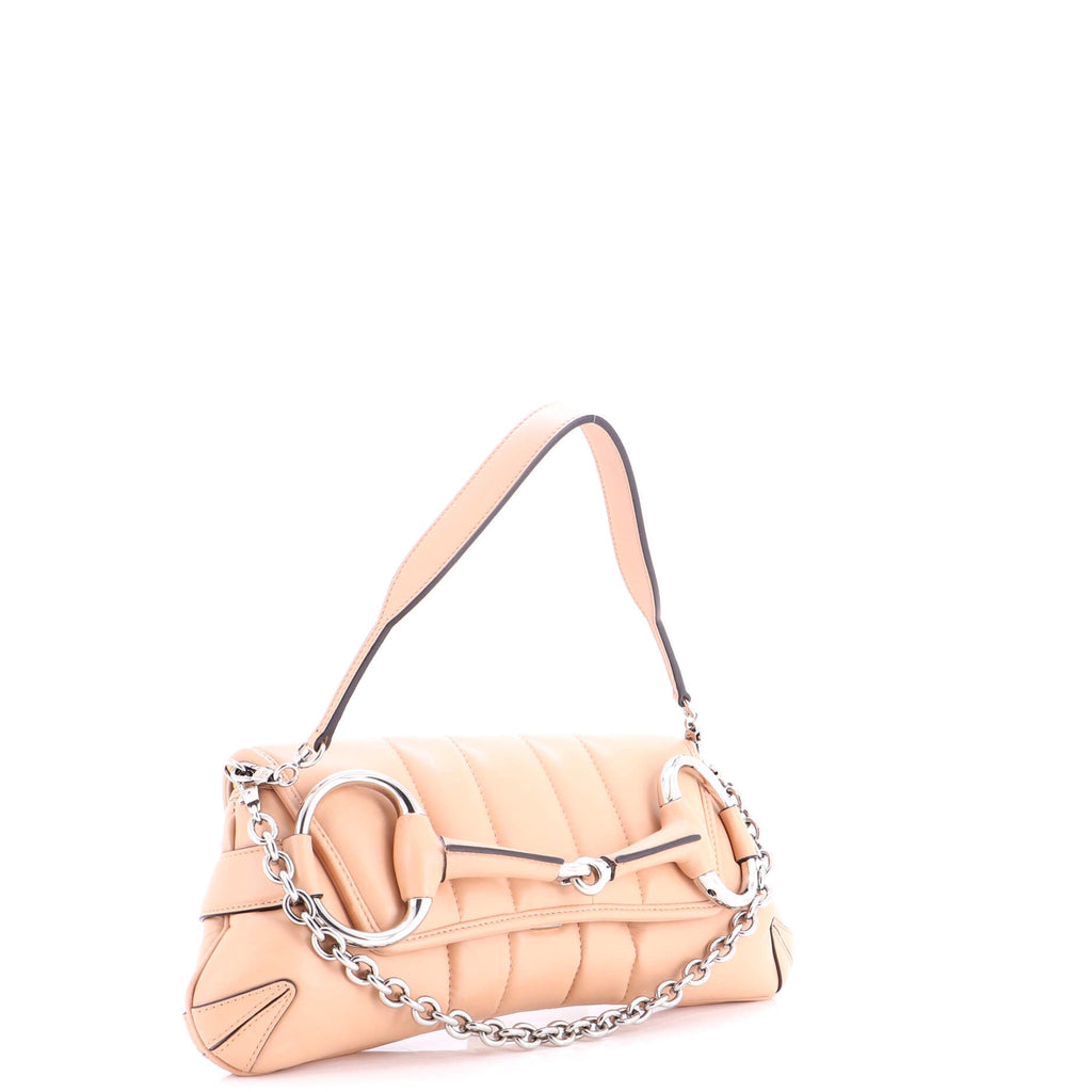 Horsebit Chain Shoulder Bag Vertical Quilted Leather Medium