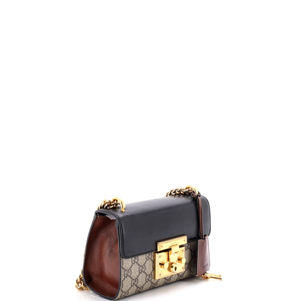 Padlock Shoulder Bag GG Coated Canvas and Leather Small