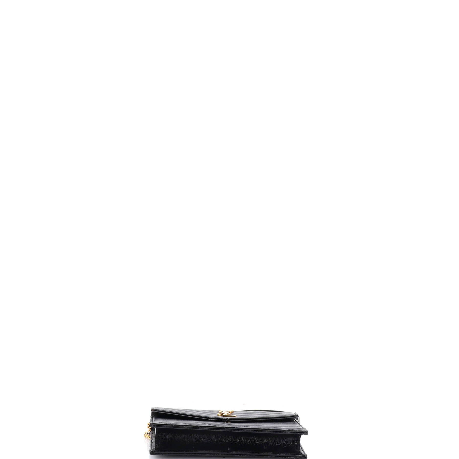 Classic Monogram Wallet on Chain Matelasse Chevron Leather Small