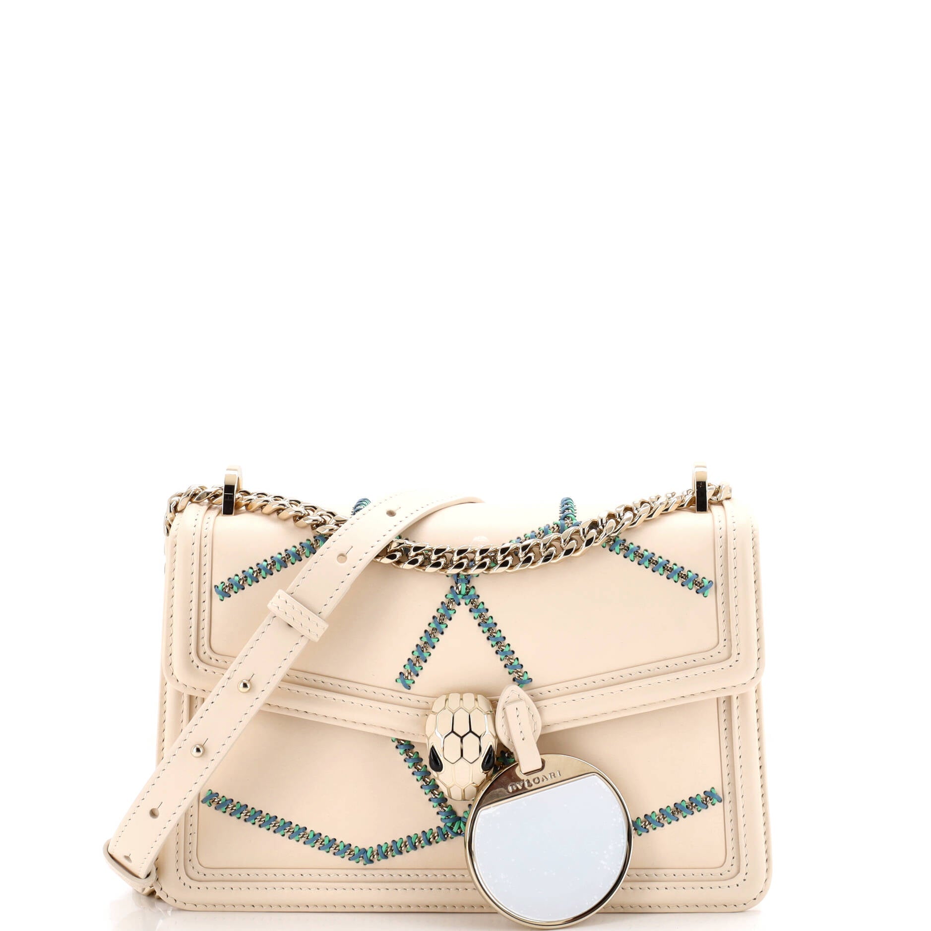 Serpenti Forever Shoulder Bag Whipstitched Leather Small