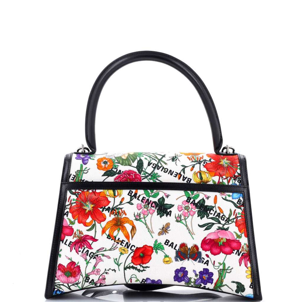 x Balenciaga The Hacker Project Hourglass Top Handle Bag Flora Canvas Medium