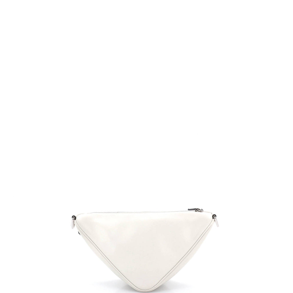 Triangle Logo Zip Crossbody Bag Embossed Leather Mini