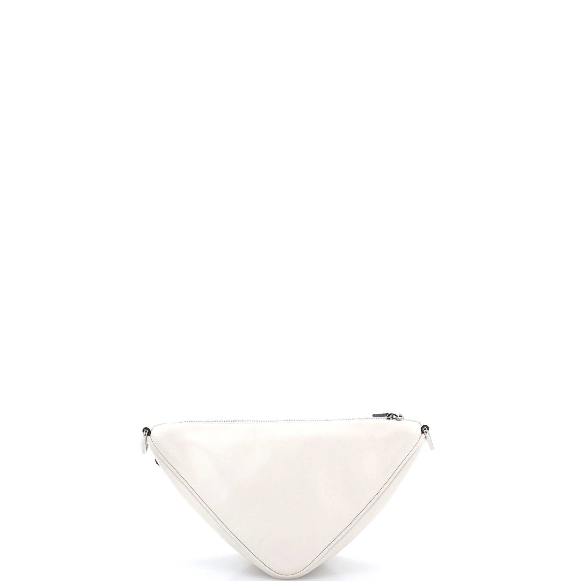 Triangle Logo Zip Crossbody Bag Embossed Leather Mini