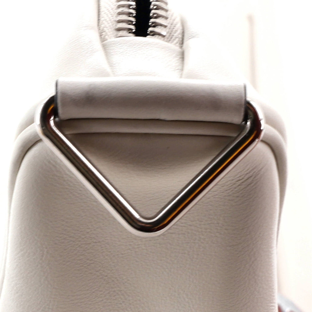 Triangle Logo Zip Crossbody Bag Embossed Leather Mini