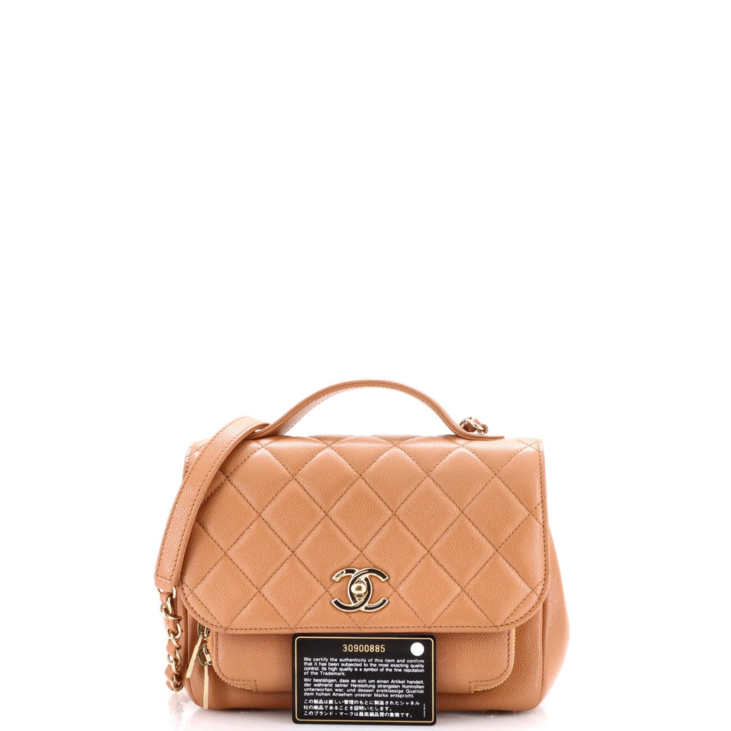 Business Affinity Flap Bag Quilted Caviar Small