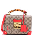 Padlock Bamboo Shoulder Bag Printed GG Coated Canvas Small