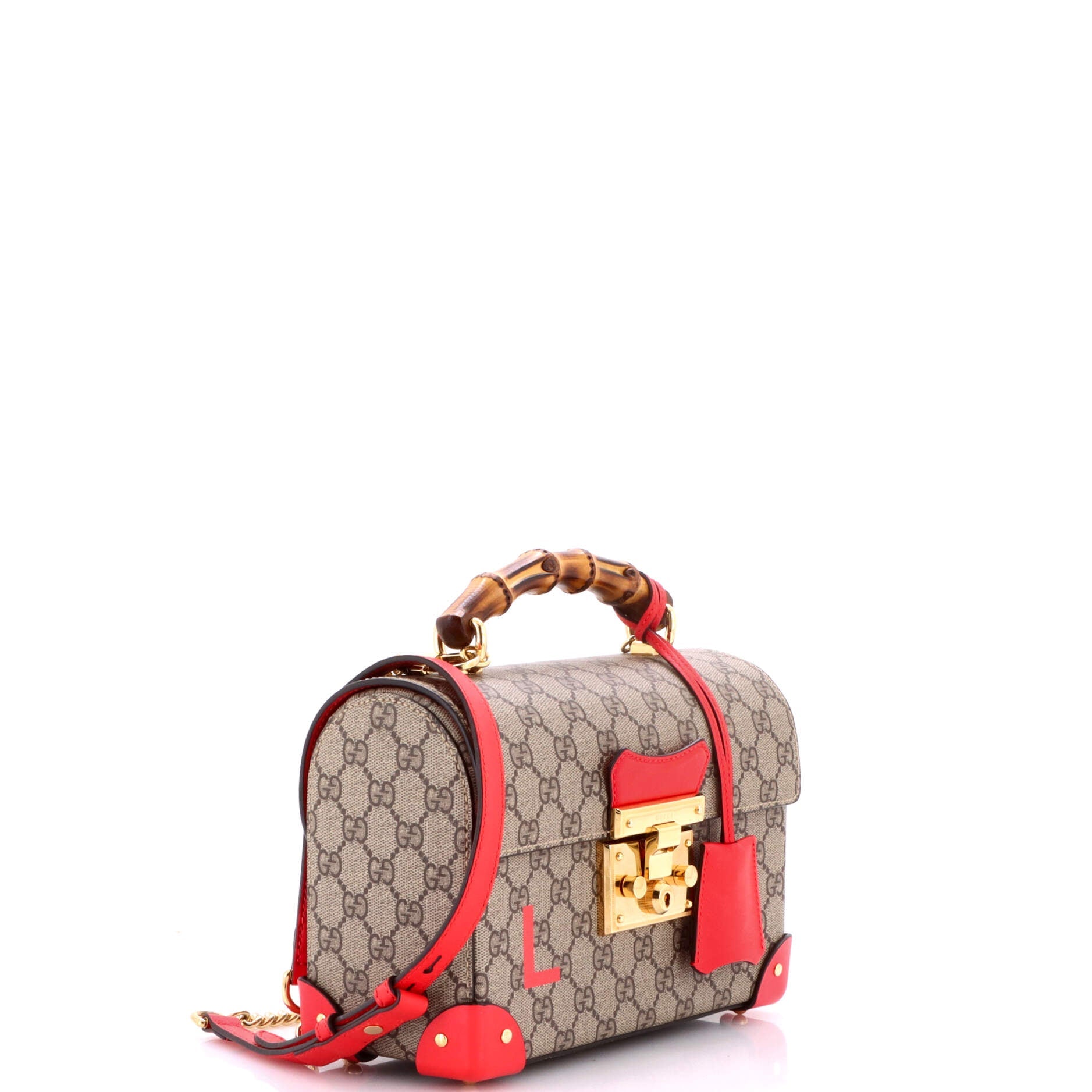 Padlock Bamboo Shoulder Bag Printed GG Coated Canvas Small