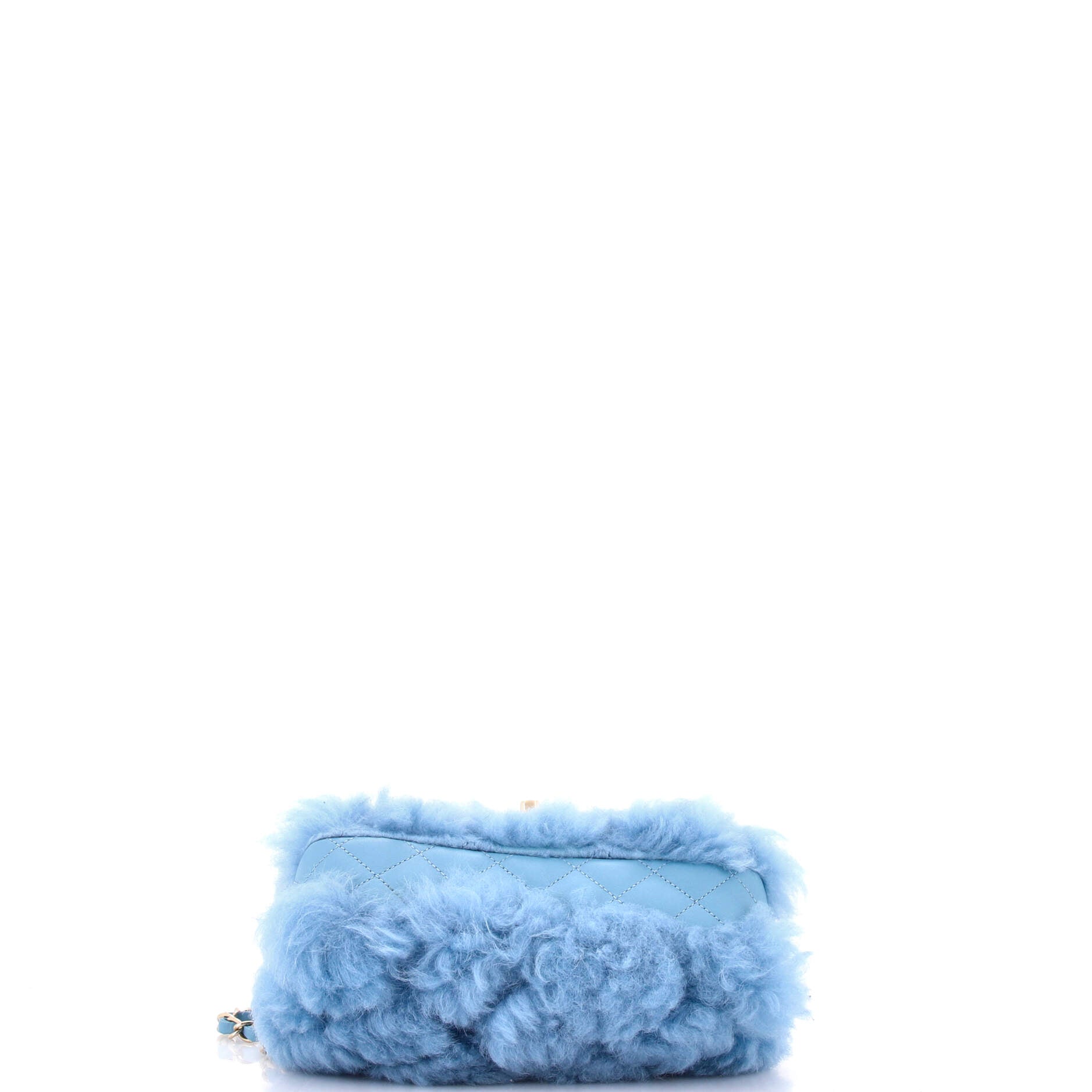 CC Chain Flap Bag Quilted Shearling with Lambskin Small