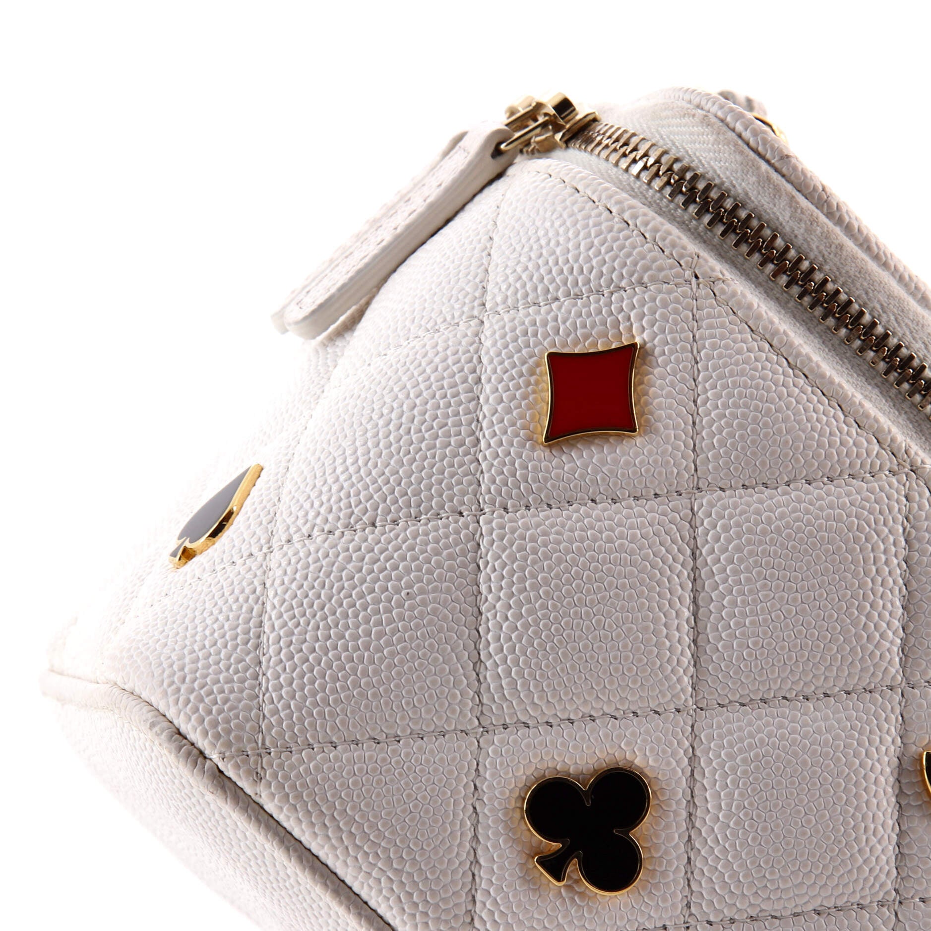 Coco Casino Vanity Case with Chain Quilted Caviar Small
