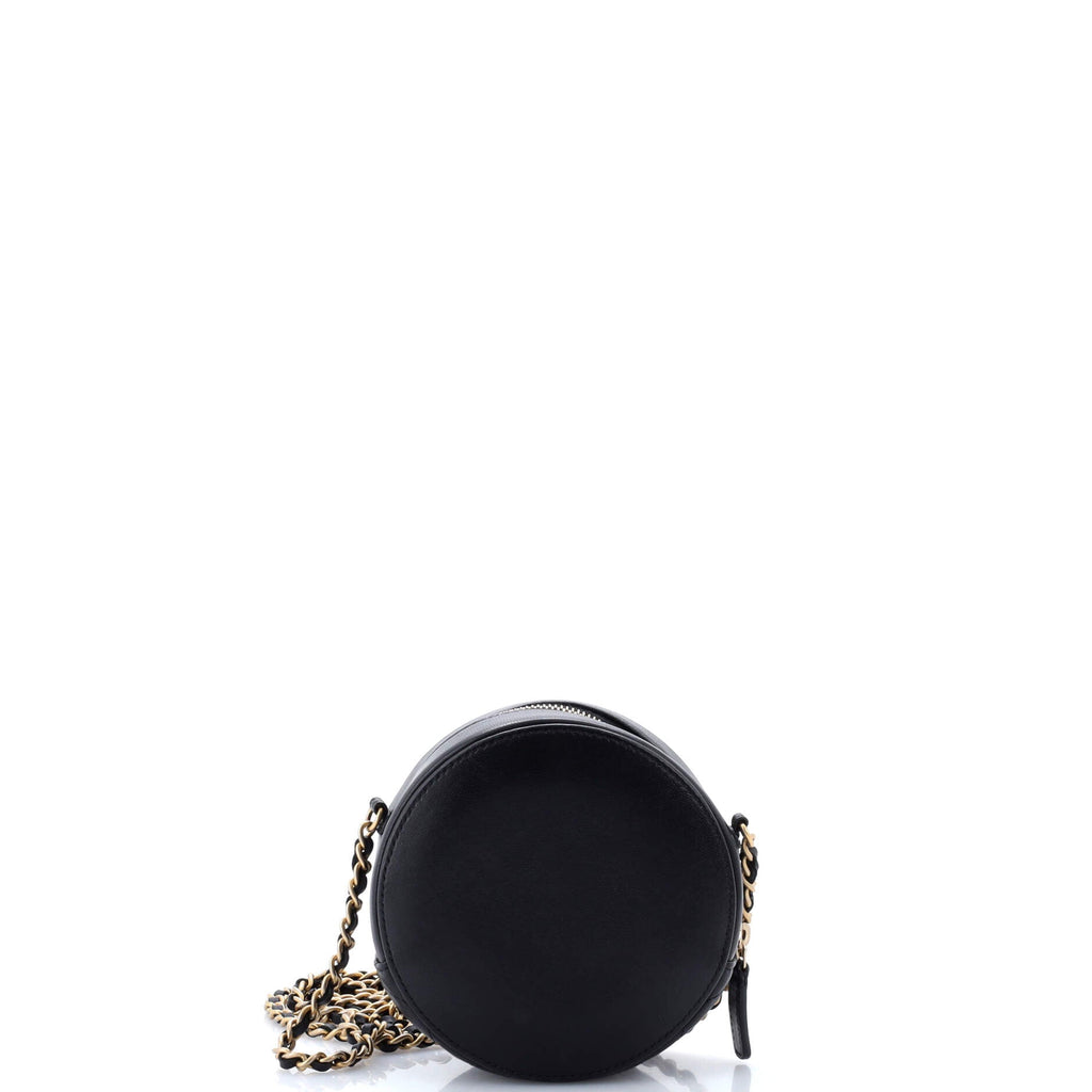 Lucky Charms Round Clutch With Chain Embellished Lambskin