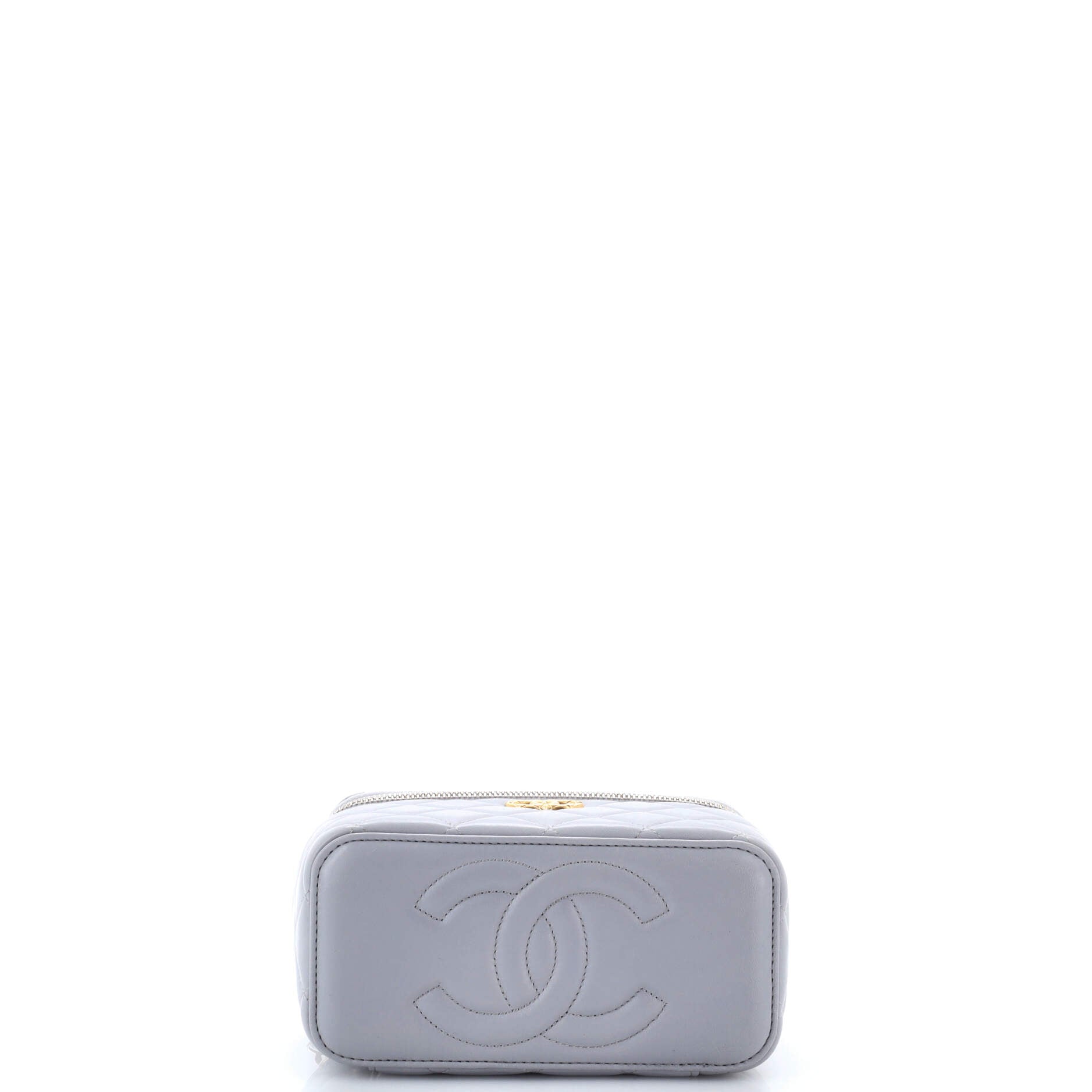 All Slide Long Vanity Case with Chain Quilted Lambskin Small