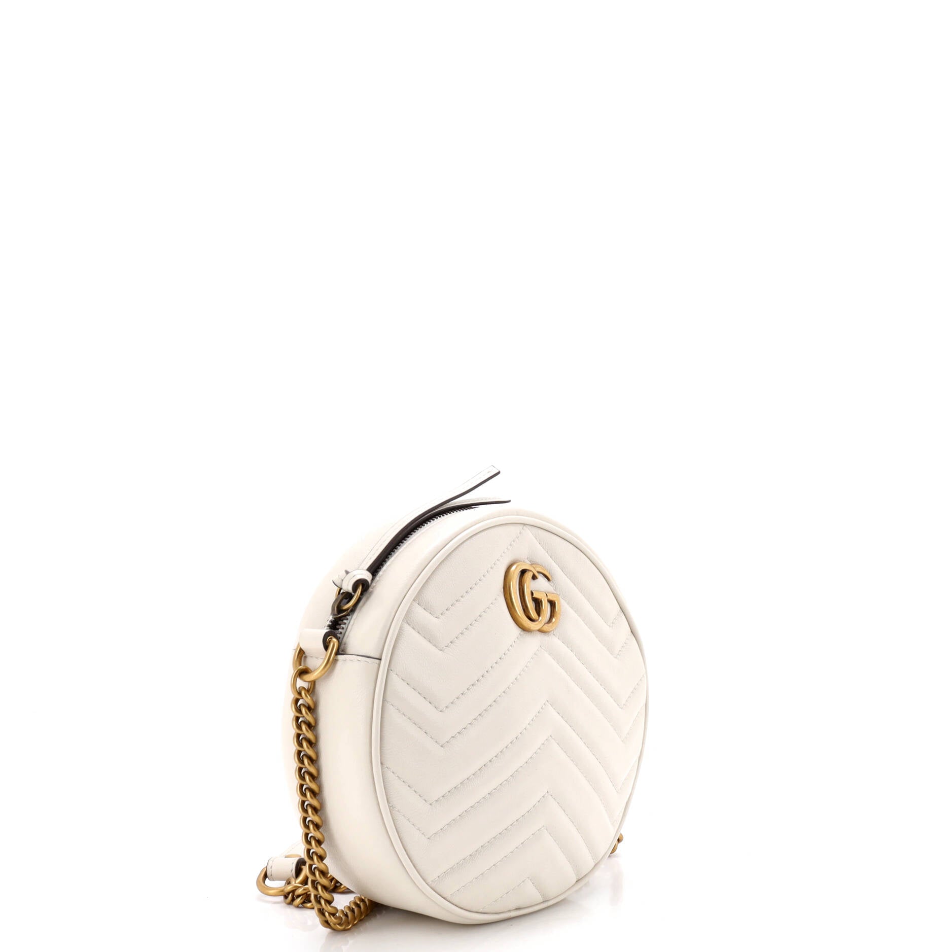 GG Marmont Round Shoulder Bag Matelasse Leather Mini