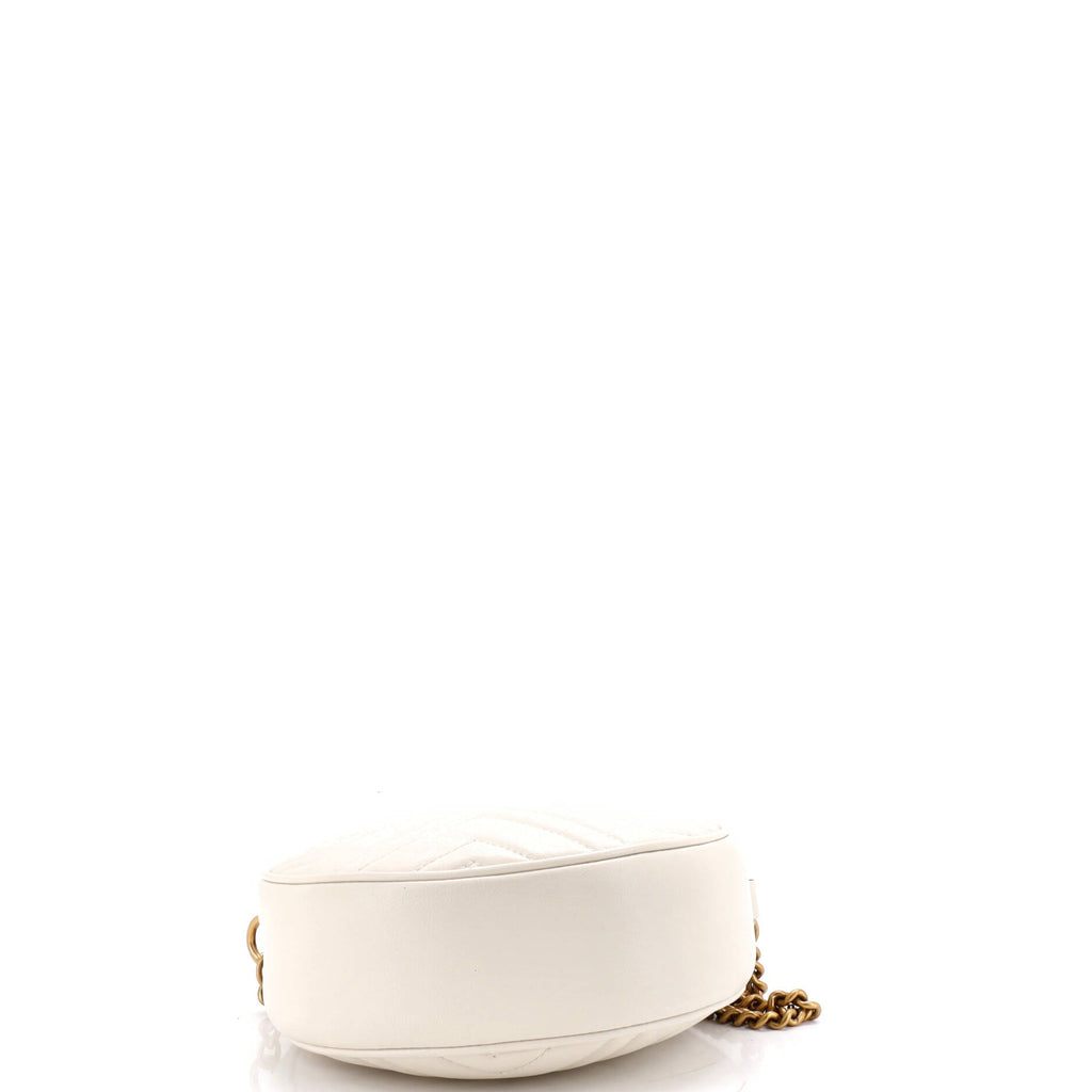 GG Marmont Round Shoulder Bag Matelasse Leather Mini