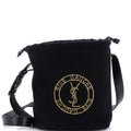 Rive Gauche Drawstring Bucket Bag Embroidered Wool